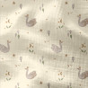 Printed Double Gauze ALBA Ecru / Gray